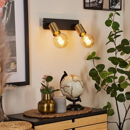 RİOLIGHT MODERN1,RUSTİK1,VİNTAGE1 HAREKETLİ MAT GOLD BAŞLIK 2XE27 DUVAR APLIK(GLOP AMPÜLLER HARİÇ)