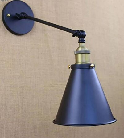 RİOLİGHT RETRO MAFSALLI KONİK ŞAPKALI SİYAH METAL APLİK
