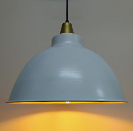 RİOLİGHT RETRO BEYAZ İÇİ ALTIN TEKLİ METAL SARKIT