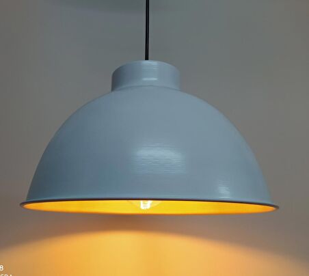 RİOLİGHT RETRO TEKLİ BEYAZ İÇİ ALTIN METAL SARKITLAR