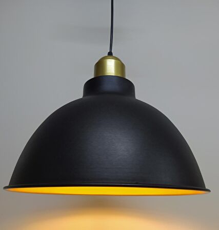 RİOLİGHT RETRO SİYAH İÇİ ALTIN GOLD ASKILI TEKLİ METAL SARKIT