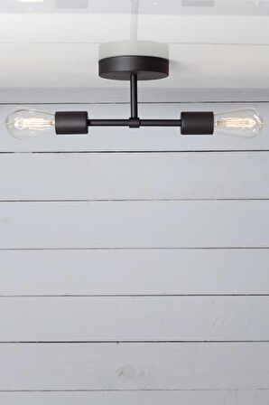RİOLİGHT MODERN İKİLİ SİYAH METAL SARKIT AVİZE