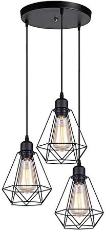 RIOLIGHT RETRO KAFESLİ SARKIT AVİZE ÇAP: 30CM