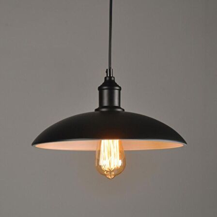 RİOLIGHT RETRO SİYAH İÇİ BEYAZ TEKLİ SARKIT AVİZE 