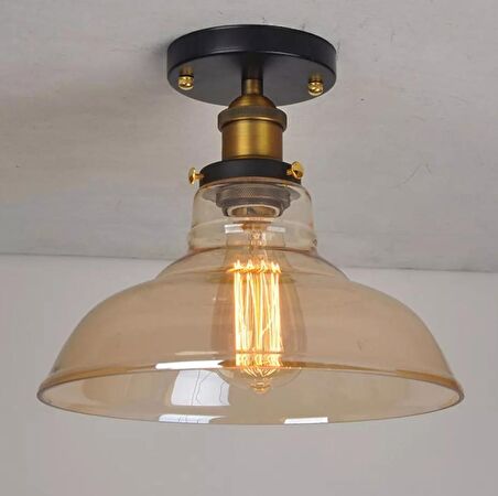 RİOLİGHT RETRO CAMLI PLOFONYER AVİZE CAM ÇAPI: 28CM