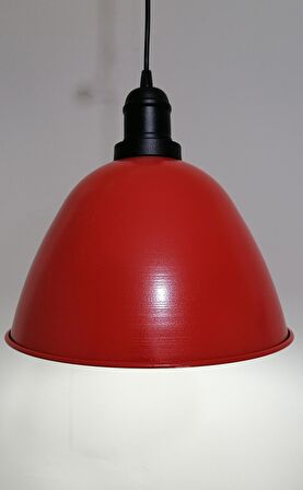 RİOLİGHT RETRO KIRMIZI İÇİ BEYAZ TEKLİ METAL SARKIT ÇAP: 28CM