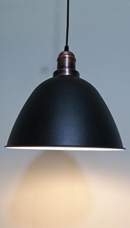 RİOLİGHT RETRO SİYAH İÇİ BEYAZ TEKLİ METAL SARKIT ÇAP: 28CM