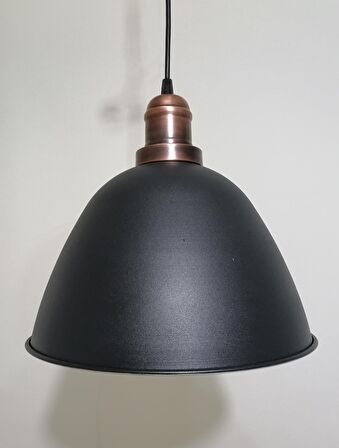 RİOLİGHT RETRO SİYAH İÇİ BEYAZ TEKLİ METAL SARKIT ÇAP: 28CM