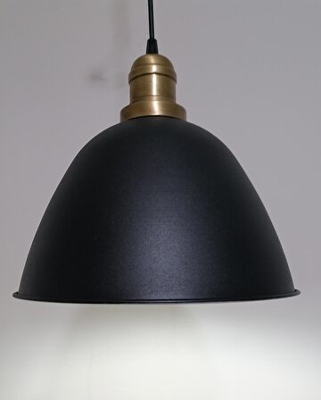 RİOLİGHT RETRO SİYAH İÇİ BEYAZ TEKLİ METAL SARKIT ÇAP: 28CM