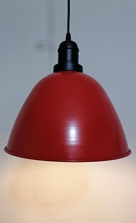RİOLİGHT RETRO KIRMIZI İÇİ BEYAZ TEKLİ METAL SARKIT AVİZE ÇAPI: 28CM