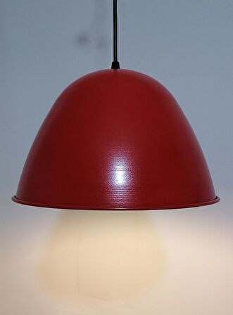 RİOLİGHT RETRO KIRMIZI İÇİ BEYAZ TEKLİ METAL SARKIT ÇAP: 28CM