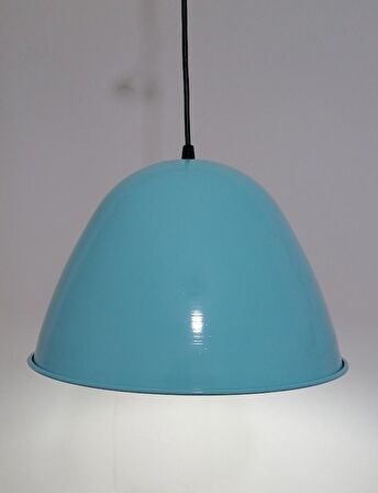 RİOLİGHT RETRO TURKUAZ İÇİ BEYAZ TEKLİ METAL SARKIT ÇAP: 28CM