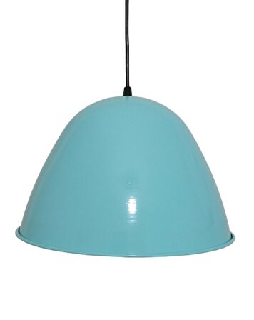 RİOLİGHT RETRO TURKUAZ İÇİ BEYAZ TEKLİ METAL SARKIT ÇAP: 28CM