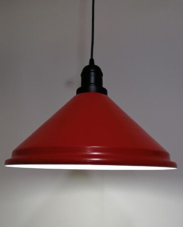 RİOLİGHT RETRO KIRMIZI İÇİ BEYAZ TEKLİ METAL SARKIT ÇAP: 33CM