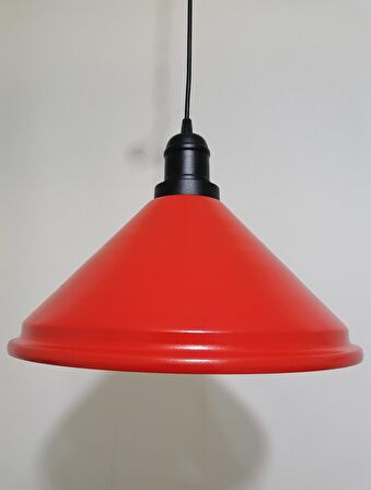 RİOLİGHT RETRO KIRMIZI İÇİ BEYAZ TEKLİ METAL SARKIT ÇAP: 33CM
