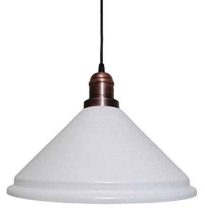 RİOLİGHT RETRO BEYAZ İÇİ BEYAZ TEKLİ METAL SARKIT ÇAP: 33CM