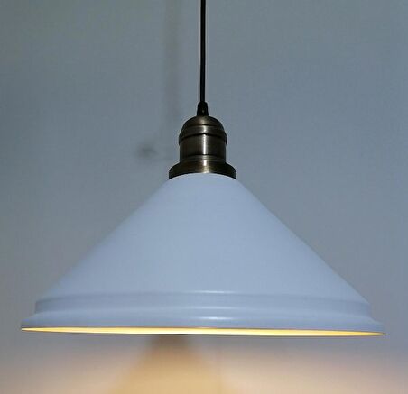 RİOLİGHT RETRO BEYAZ İÇİ BEYAZ TEKLİ METAL SARKIT ÇAP: 33CM