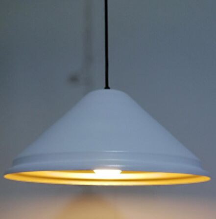 RİOLİGHT RETRO  BEYAZ İÇİ GOLD TEKLİ METAL SARKIT ÇAP: 33CM