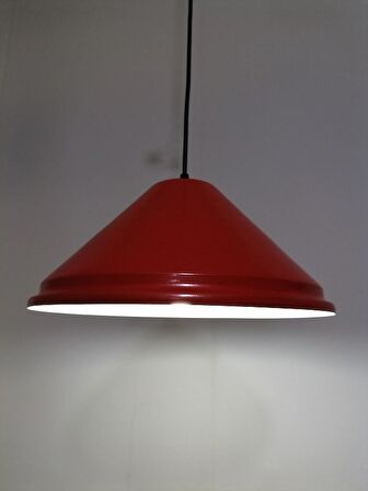 RİOLİGHT RETRO KIRMIZI İÇİ BEYAZ TEKLİ METAL SARKIT ÇAP: 33CM