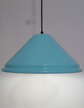 RİOLİGHT RETRO TURKUAZ İÇİ BEYAZ TEKLİ METAL SARKIT ÇAP: 33CM