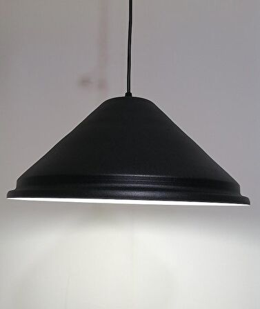 RİOLİGHT RETRO SİYAH İÇİ BEYAZ TEKLİ METAL SARKIT ÇAP: 33CM