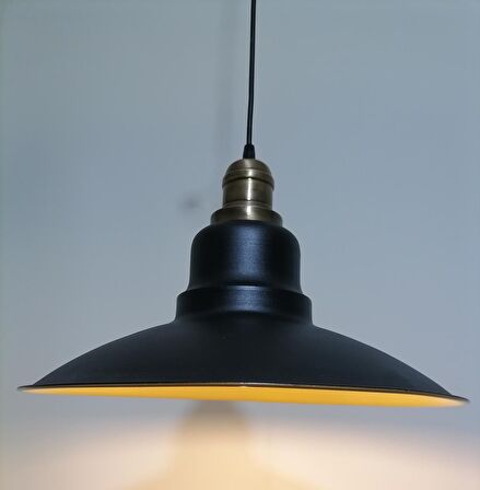 RIOLİGHT RETRO SİYAH İÇİ GOLD TEKLİ SARKIT ÇAP: 37CM