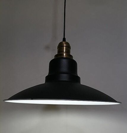 RİOLİGHT RETRO  SİYAH İÇİ BEYAZ TEKLİ METAL SARKIT ÇAP: 37CM