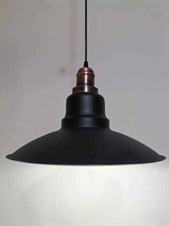 RİOLİGH RETRO  SİYAH İÇİ BEYAZ TEKLİ METAL SARKIT ÇAP: 37CM