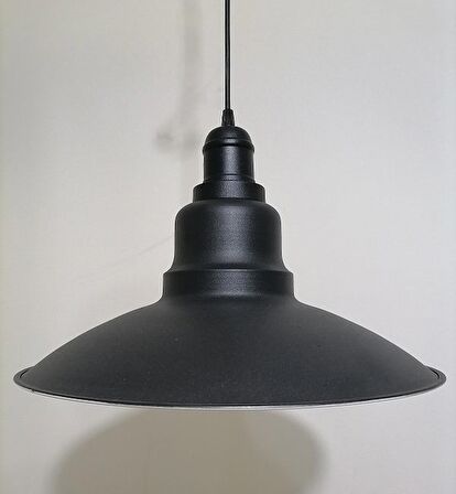 RİOLİGHT RETRO SİYAH İÇİ BEYAZ TEKLİ METAL SARKIT ÇAP: 37CM