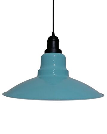 RİOLİGHT RETRO TURKUAZ İÇİ BEYAZ TEKLİ METAL SARKIT ÇAP: 37CM