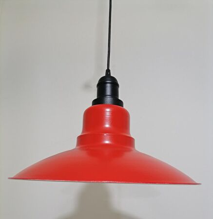 RİOLİGHT RETRO KIRMIZI İÇİ BEYAZ TEKLİ METAL SARKIT ÇAP: 37CM