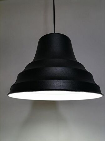 RİOLİGHT RETRO SİYAH İÇİ BEYAZ TEKLİ METAL SARKIT ÇAP: 27CM