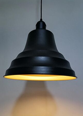 RİOLİGHT RETRO SİYAH İÇİ GOLD TEKLİ METAL SARKIT ÇAP: 27CM