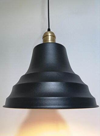 RİOLİGHT RETRO SİYAH İÇİ GOLD TEKLİ METAL SARKIT ÇAP: 27CM