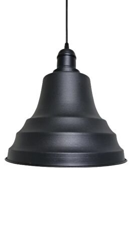 RİOLİGHT RETRO SİYAH İÇİ BEYAZ TEKLİ METAL SARKIT ÇAP: 27CM