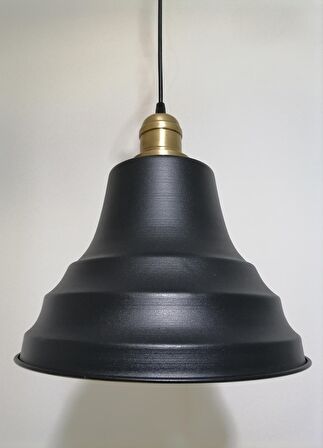 RİOLİGHT RETRO SİYAH İÇİ BEYAZ TEKLİ METAL SARKIT ÇAP: 27CM