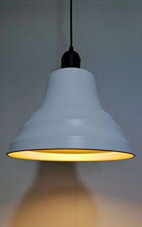 RİOLİGHT RETRO BEYAZ İÇİ GOLD TEKLİ METAL SARKIT ÇAP: 27CM