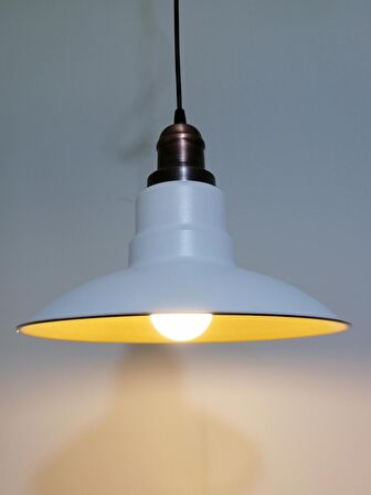 RİOLİGHT RETRO BEYAZ İÇİ GOLD TEKLİ METAL SARKIT ÇAP: 30CM