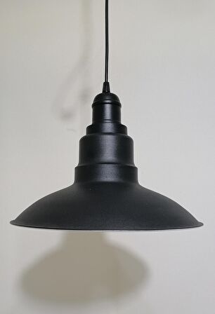 RİOLİGHT RETRO SİYAH İÇİ BEYAZ TEKLİ METAL SARKIT ÇAP: 30CM