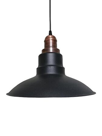 RİOLİGHT RETRO SİYAH İÇİ BEYAZ TEKLİ METAL SARKIT ÇAP:30CM