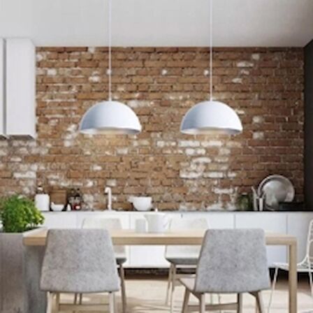 RİOLİGH RETRO BEYAZ İÇİ BEYAZ TEKLİ METAL SARKIT ÇAP: 40CM NOT: 1 ADET FİYATIDIR