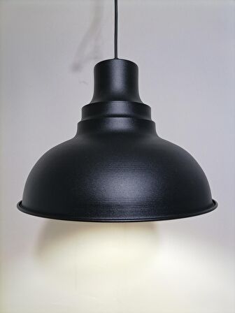 RİOLİGHT RETRO SİYAH İÇİ BEYAZ TEKLİ METAL SARKIT ÇAP: 34CM