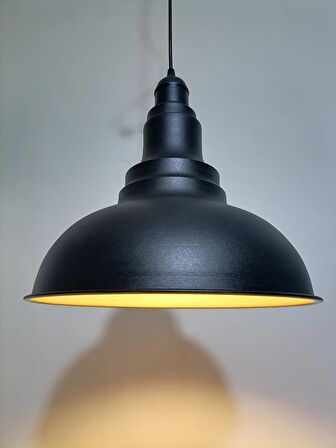 RİOLİGHT RETRO SİYAH İÇİ GOLD TEKLİ METAL SARKIT ÇAP: 34CM