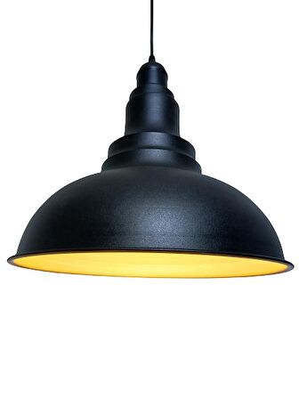 RİOLİGHT RETRO SİYAH İÇİ GOLD TEKLİ METAL SARKIT ÇAP: 34CM