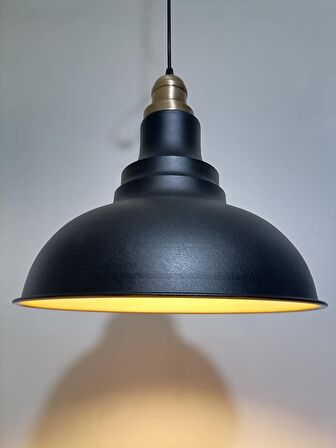 RİOLİGHT RETRO SİYAH İÇİ GOLD TEKLİ METAL SARKIT ÇAP: 34CM