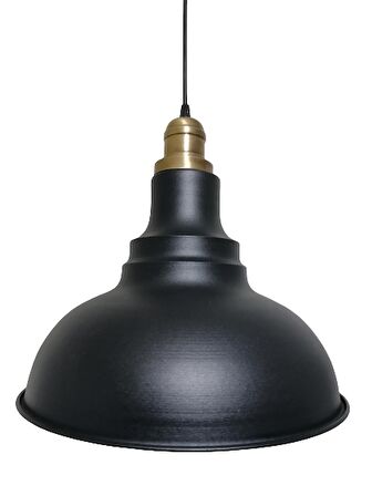 RİOLİGHT RETRO SİYAH İÇİ BEYAZ TEKLİ METAL SARKIT ÇAP: 34CM