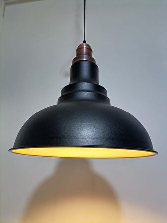 RİOLİGHT RETRO SİYAH İÇİ GOLD TEKLİ METAL SARKIT ÇAP: 34CM