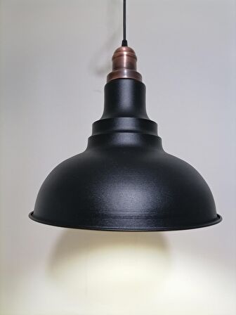 RİOLİGHT RETRO SİYAH İÇİ BEYAZ TEKLİ METAL SARKIT ÇAP: 34CM