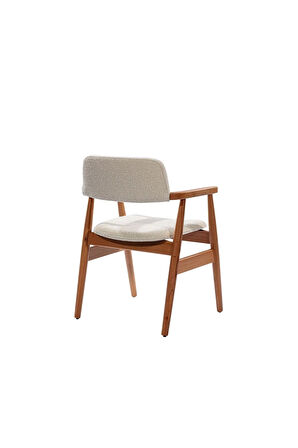 Rio Teddy Krem Natural Ahşap Sandalye