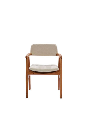 Rio Teddy Krem Natural Ahşap Sandalye